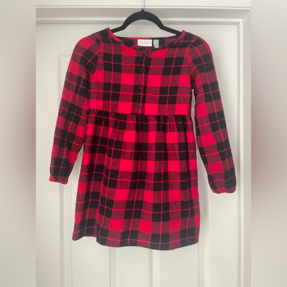 BNWOT 100% Cotton Plaid Girls Button Down Dress